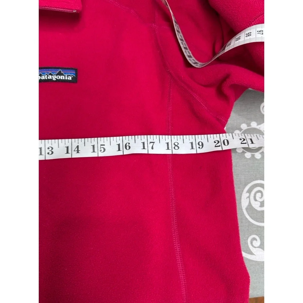 Patagonia Womens M 1/4 Zip Fleece Jacket Red Pink Outdoor Hiking Fall 2015